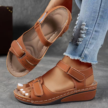 Roman Style Velcro Strap Sandals for Women