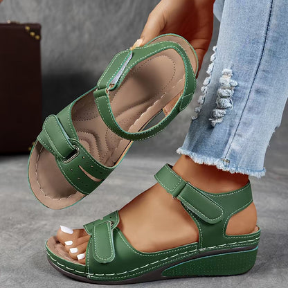 Roman Style Velcro Strap Sandals for Women