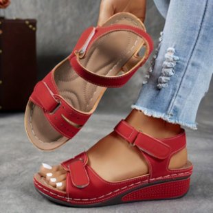 Roman Style Velcro Strap Sandals for Women