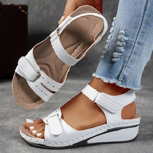 Roman Style Velcro Strap Sandals for Women