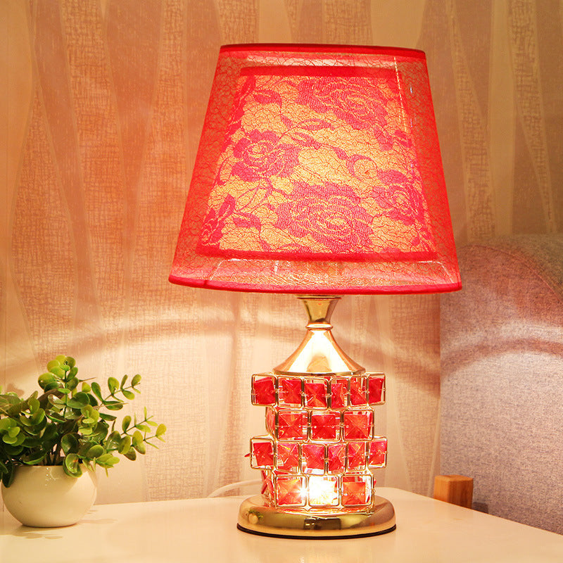 Romantic Wedding Table Lamp with Rose Lampshade