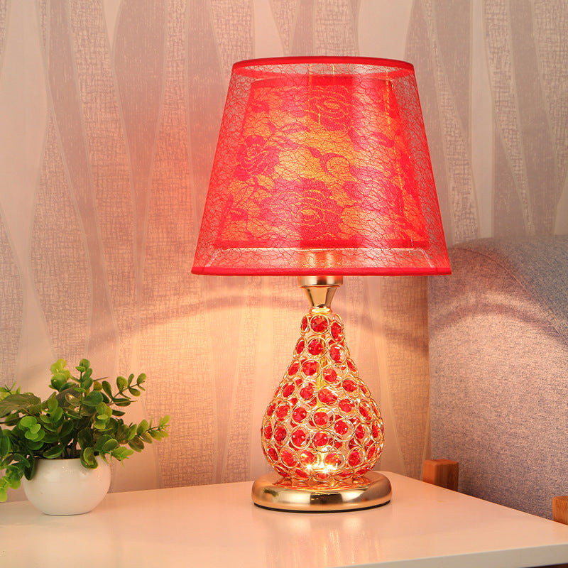 Romantic Wedding Table Lamp with Rose Lampshade