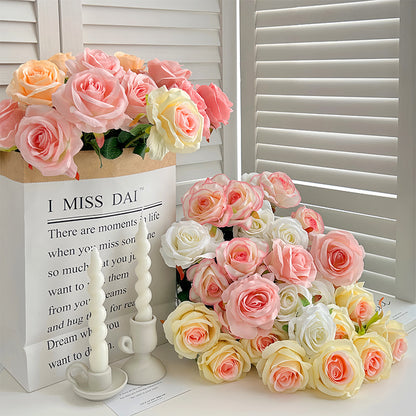 Rose artificial flower, crushed ice blue rose