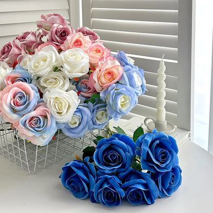 Rose artificial flower, crushed ice blue rose