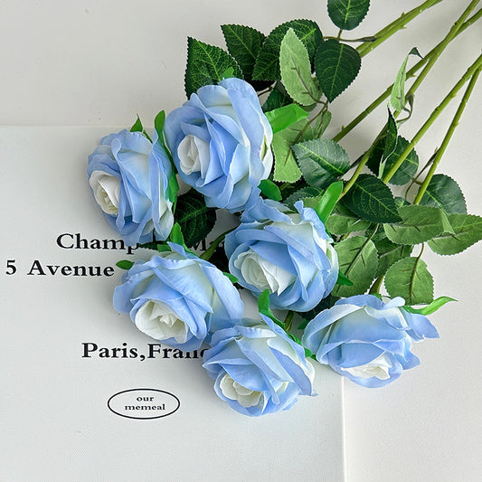 Rose artificial flower, crushed ice blue rose