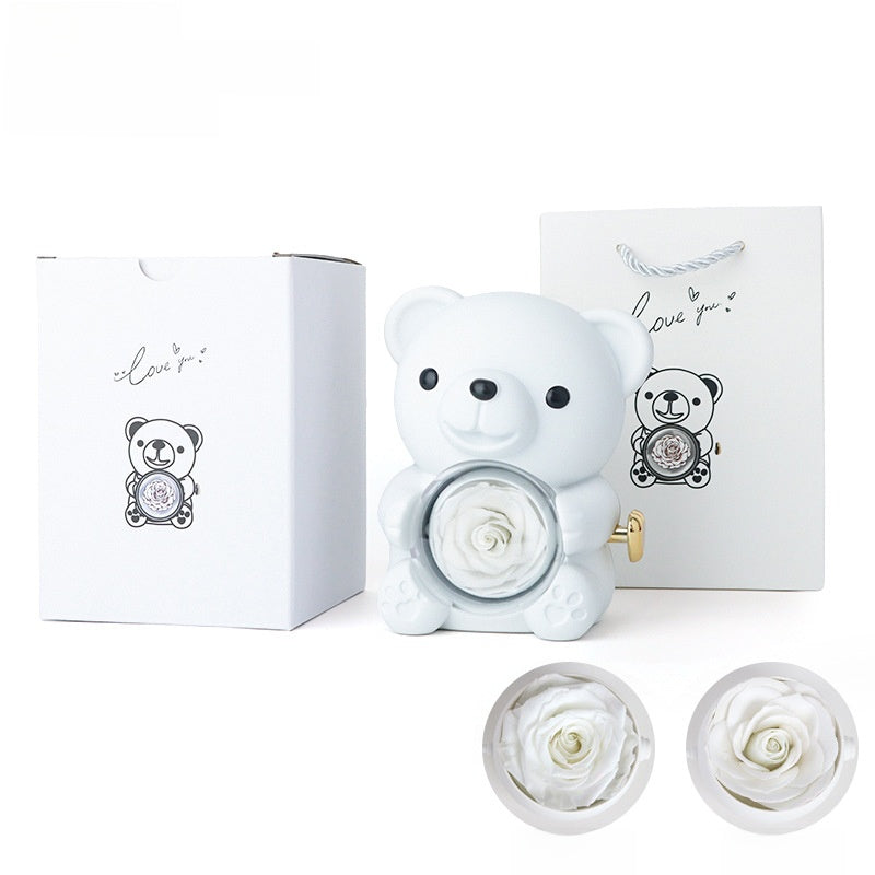 Rose Bear Ring Box