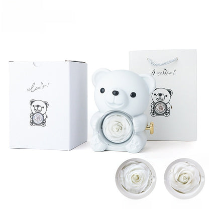 Rose Bear Ring Box