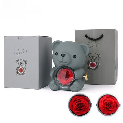 Rose Bear Ring Box