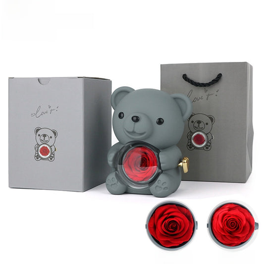 Rose Bear Ring Box