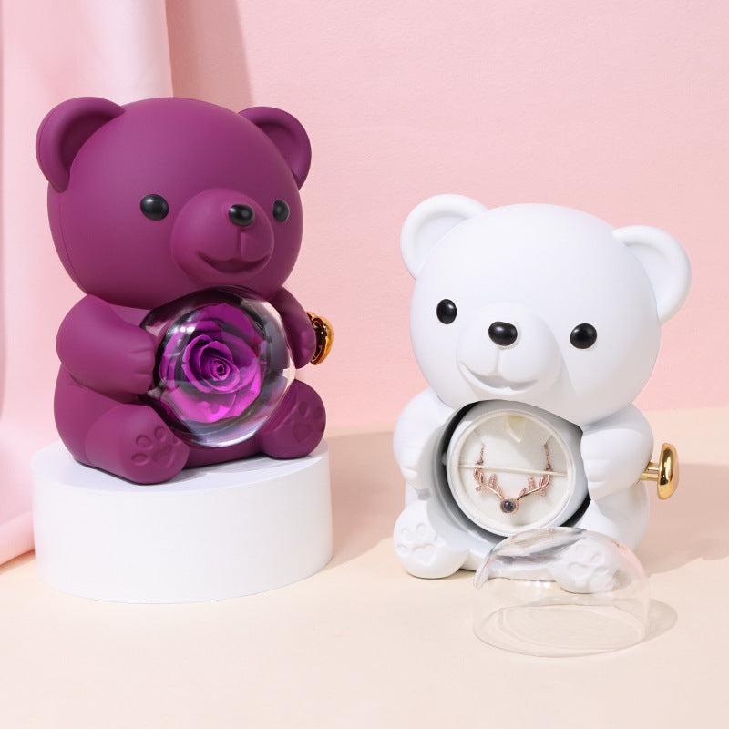 Rose Bear Ring Box