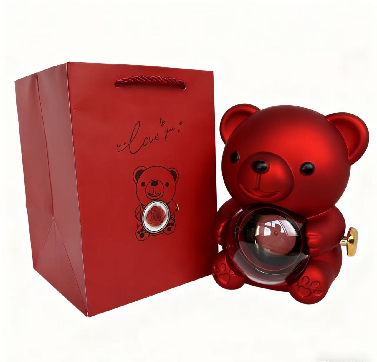 Rose Bear Ring Box