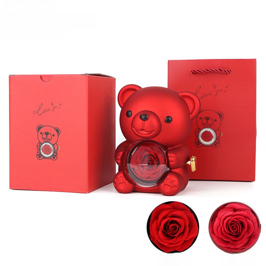 Rose Bear Ring Box