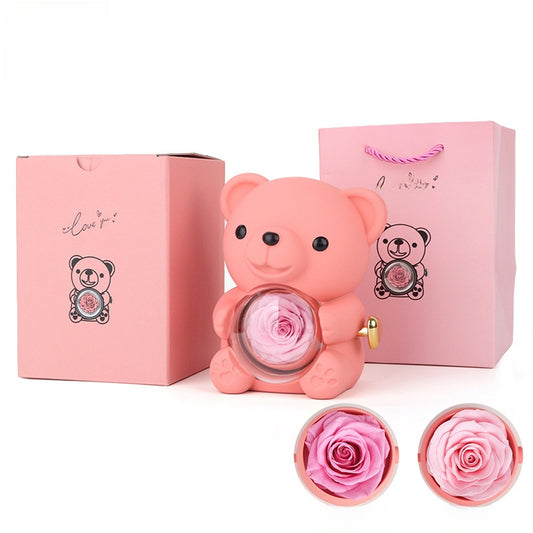 Rose Bear Ring Box