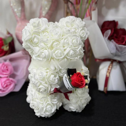 Rose Bear with Bouquet