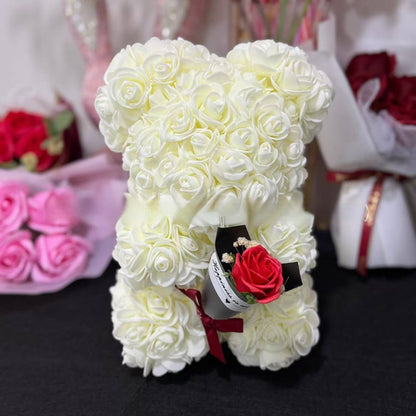 Rose Bear with Bouquet