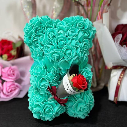 Rose Bear with Bouquet