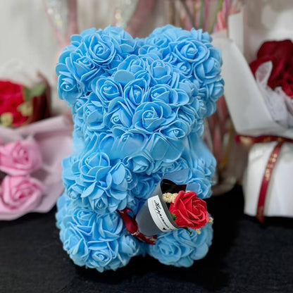Rose Bear with Bouquet