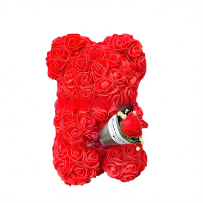 Rose Bear with Bouquet