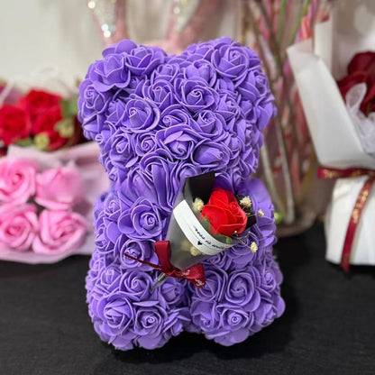 Rose Bear with Bouquet