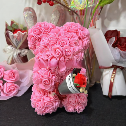 Rose Bear with Bouquet