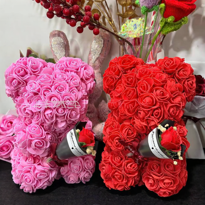 Rose Bear with Bouquet