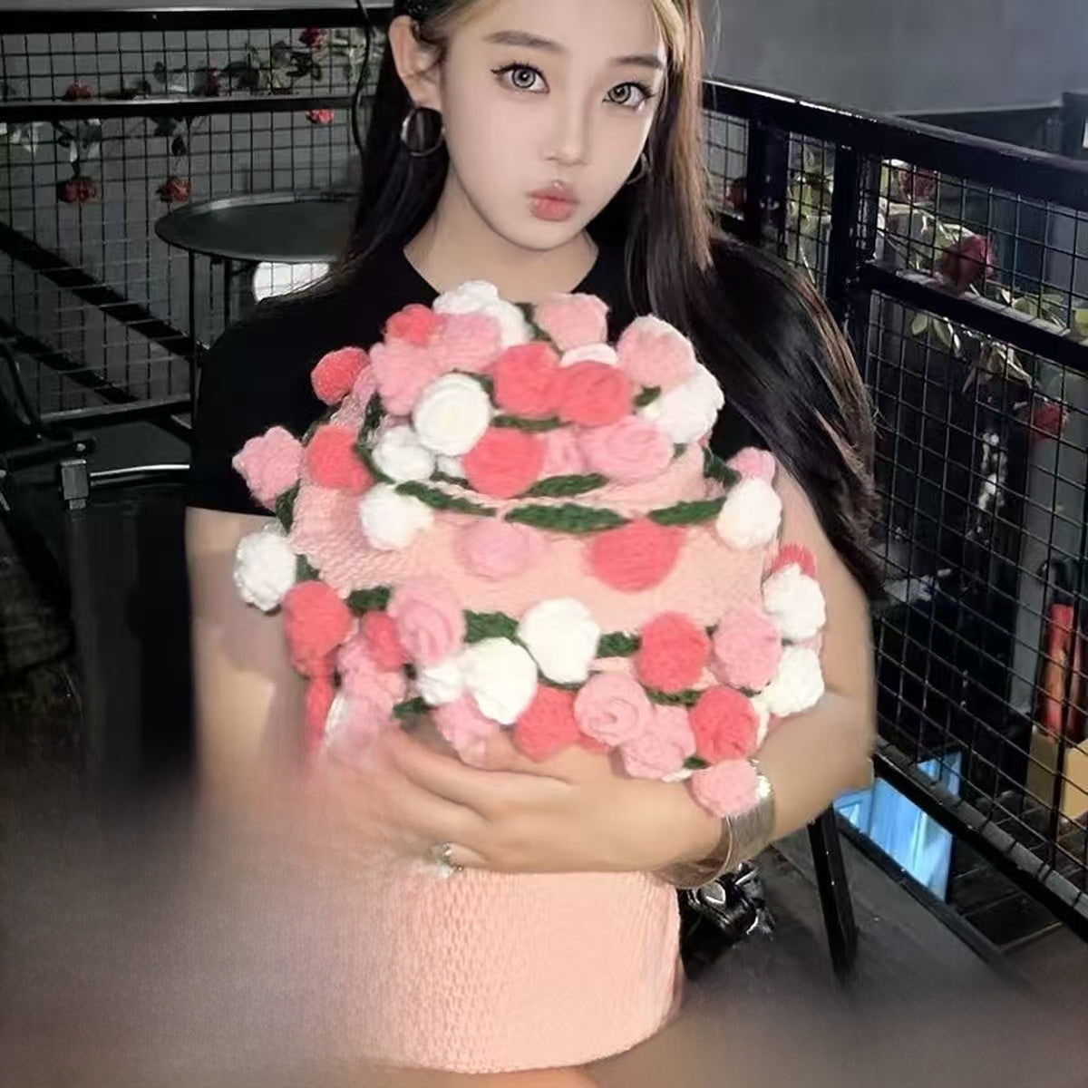Rose bouquet blanket