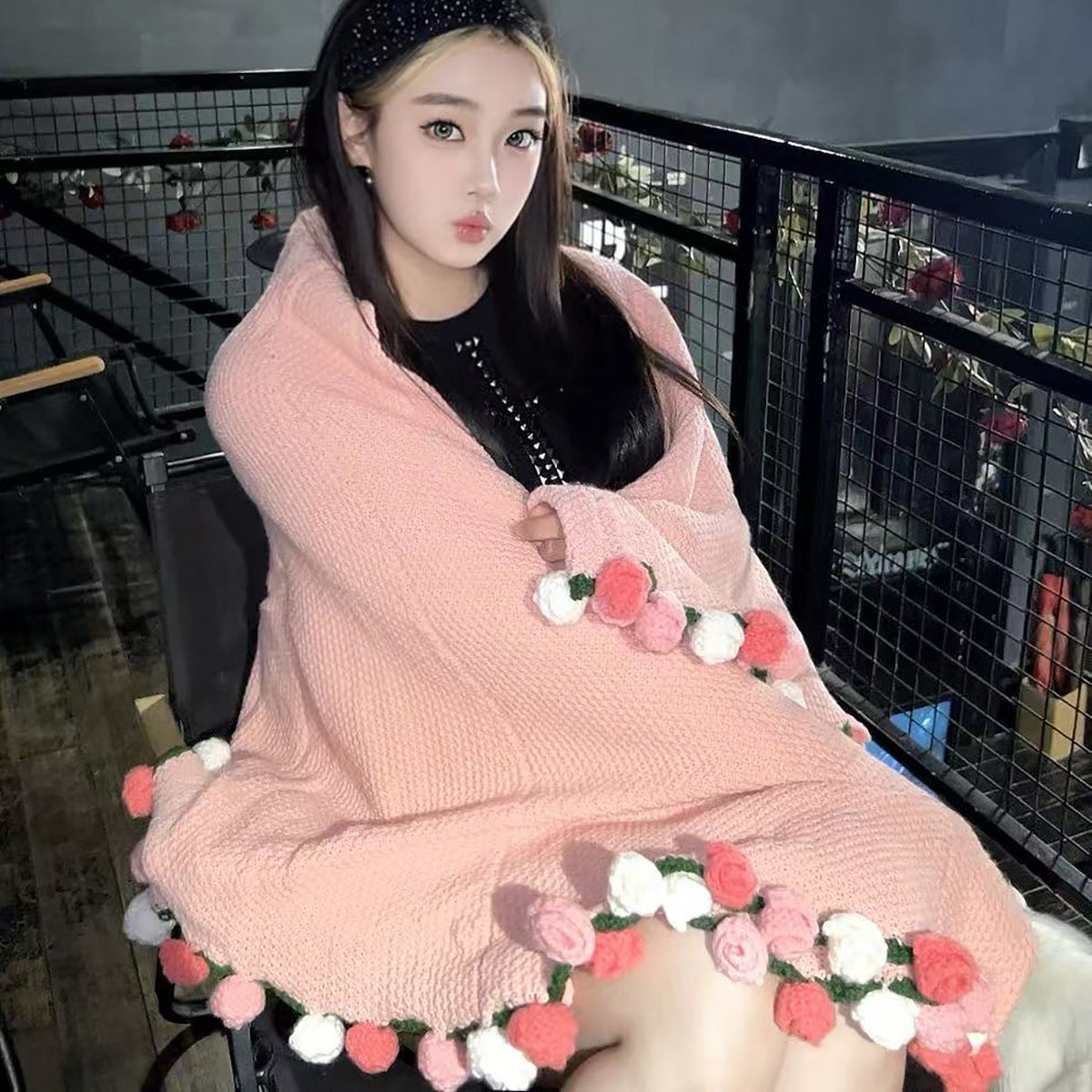 Rose bouquet blanket
