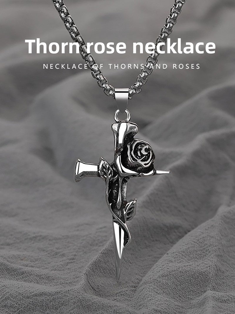Rose Cross Necklace