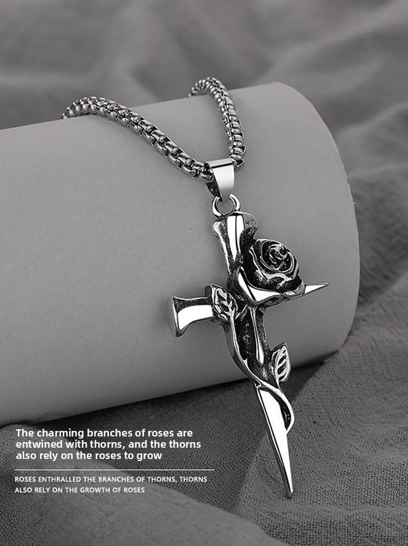 Rose Cross Necklace