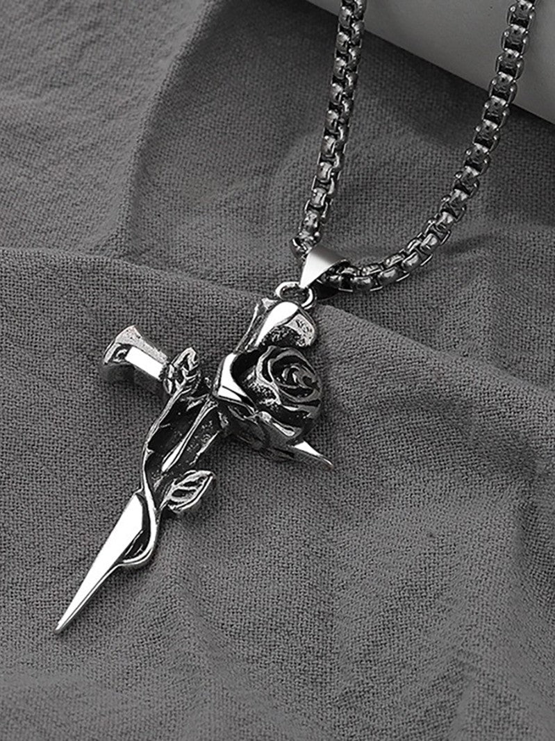 Rose Cross Necklace
