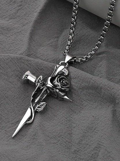 Rose Cross Necklace