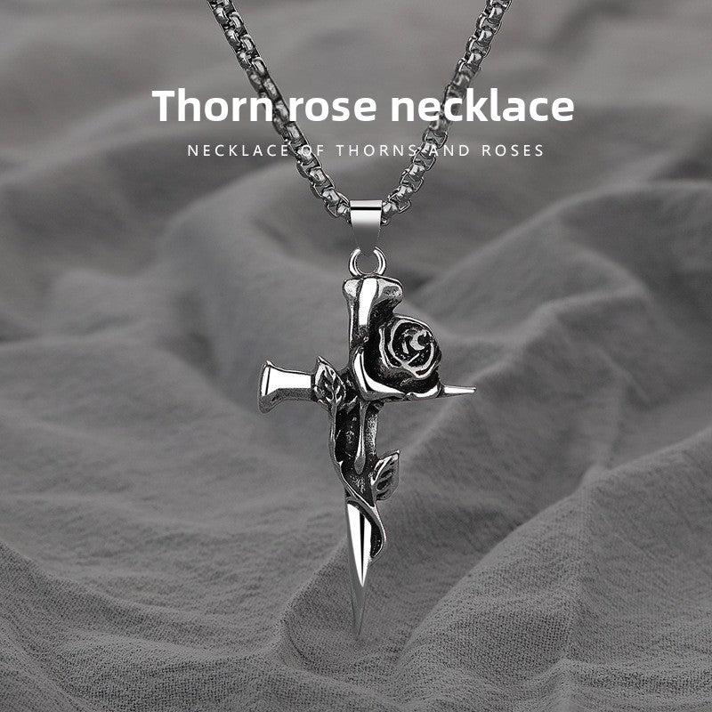 Rose Cross Necklace