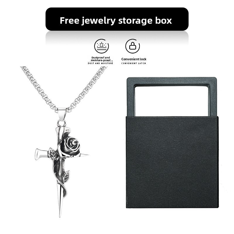 Rose Cross Necklace