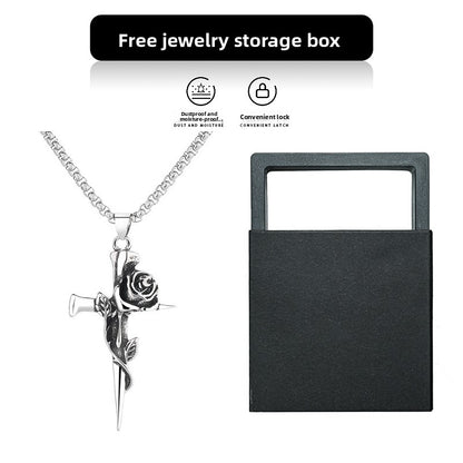 Rose Cross Necklace