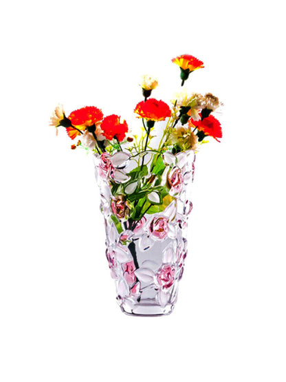 Rose crystal glass vase