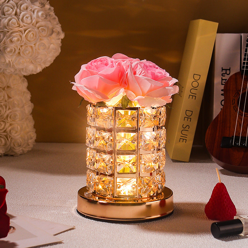 Rose Crystal USB Table Lamp