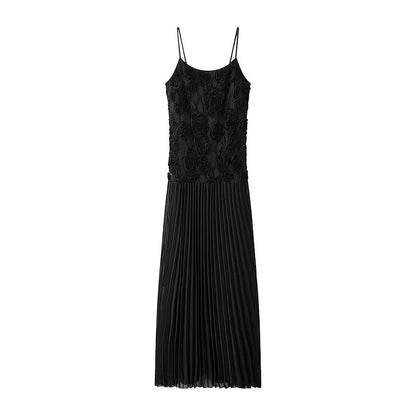 Rose Decorated Ruffled Suspender Dress