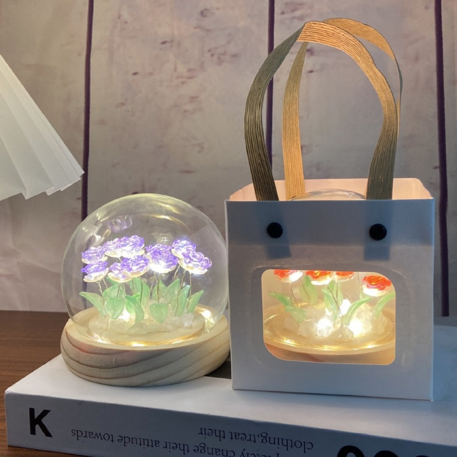 Rose Decorative Night Light with DIY Material