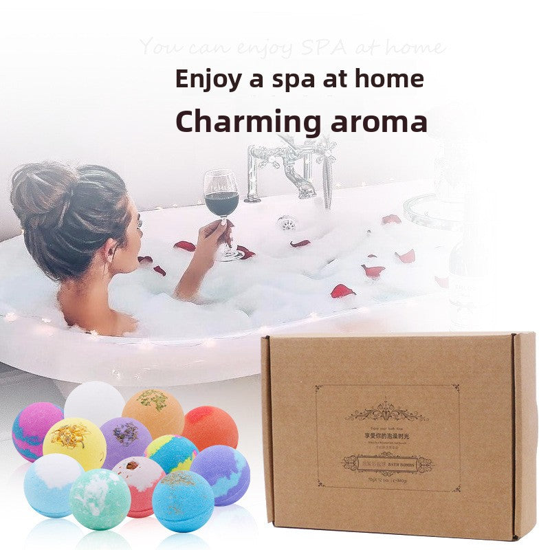 Rose Essential Oil Sea Salt Bath Ball Set