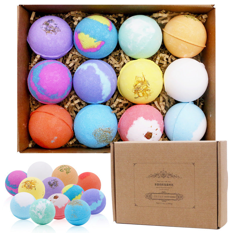 Rose Essential Oil Sea Salt Bath Ball Set