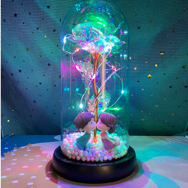 Rose flower glass cover