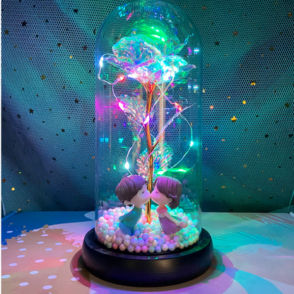 Rose flower glass cover