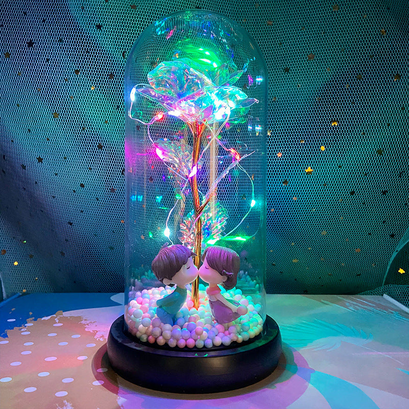 Rose flower glass cover