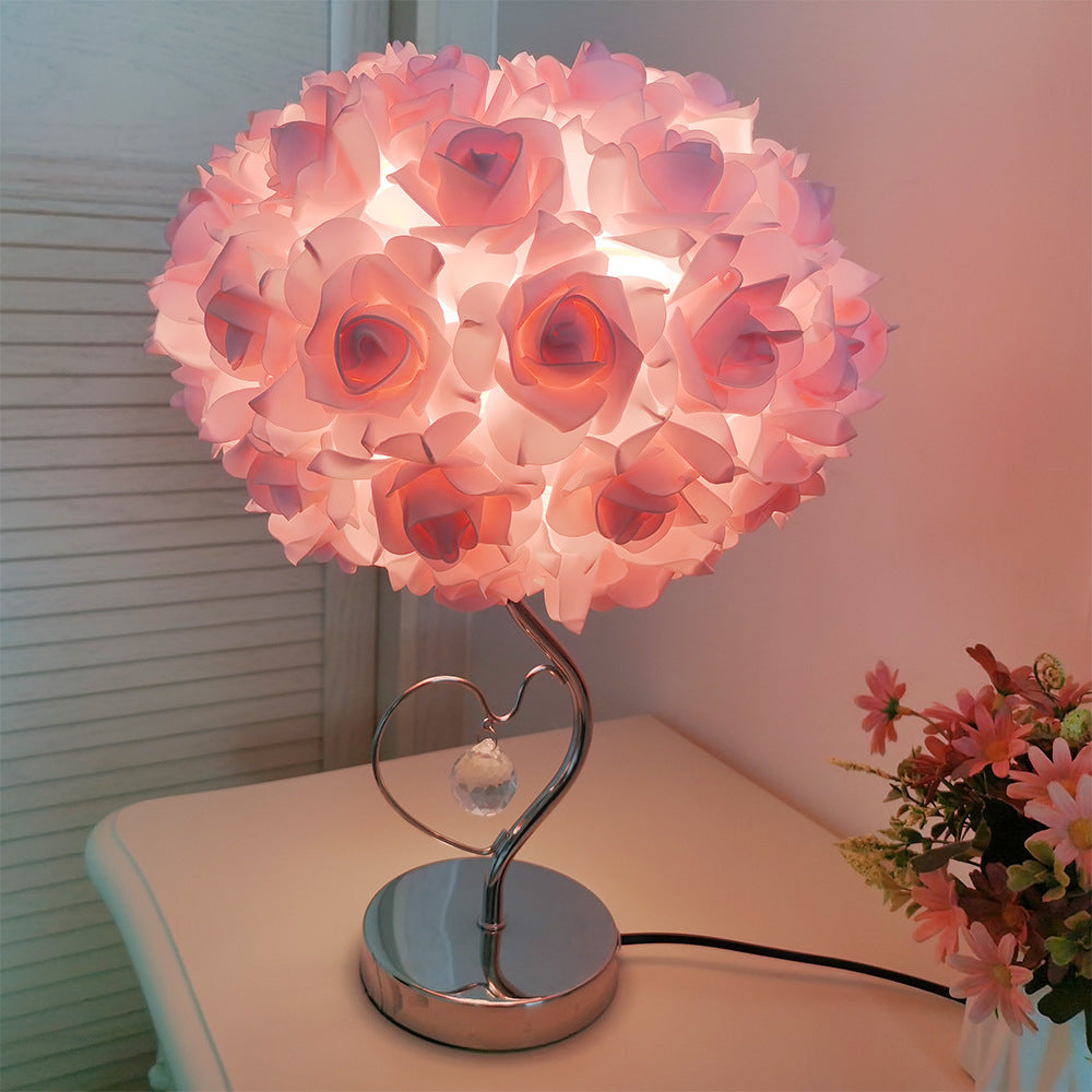 Rose flower table lamp