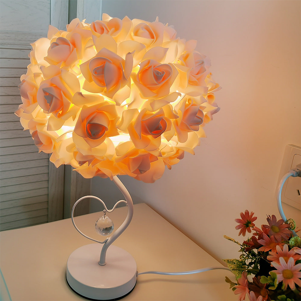 Rose flower table lamp