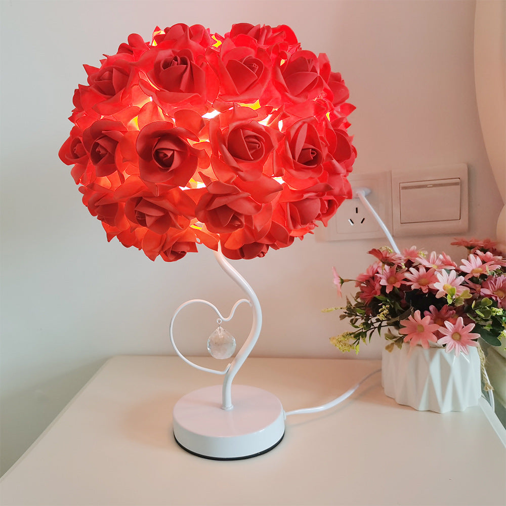 Rose flower table lamp