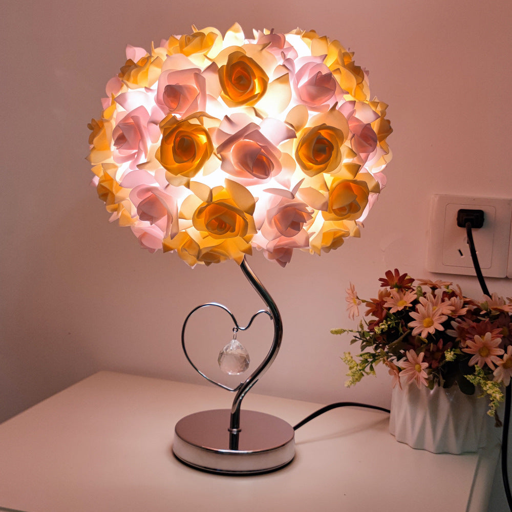 Rose flower table lamp