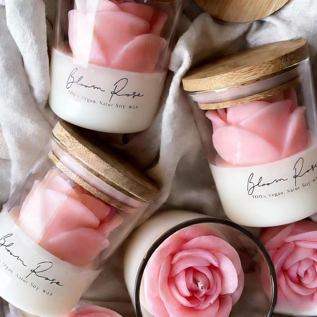 Rose glass candle fragrance