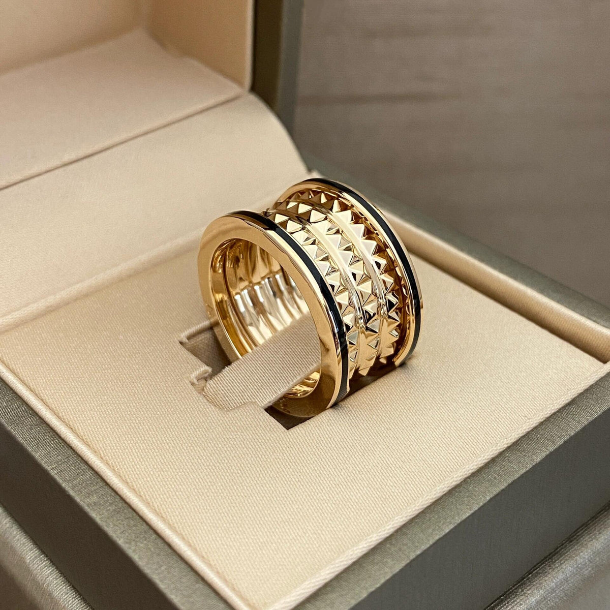 Rose Gold Diamond Studded Couple Rings