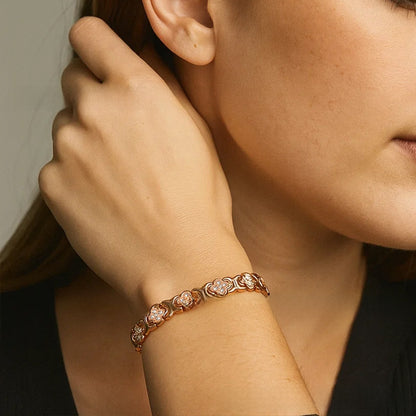 Rose Gold Plated Red Copper Four-Leaf Clover